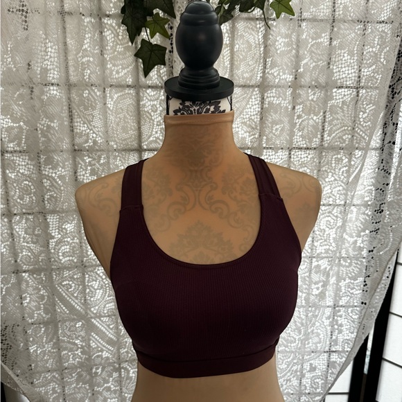 Athleta Ribbed Racerback Crisscross Sports Bra Women’s Size XS Cocoa Brown - Picture 1 of 14